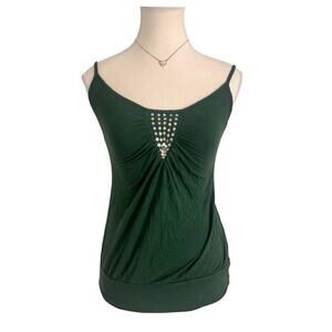 Wet Seal Size Small Vintage Y2K Fitted  Emerald Green Cami Top